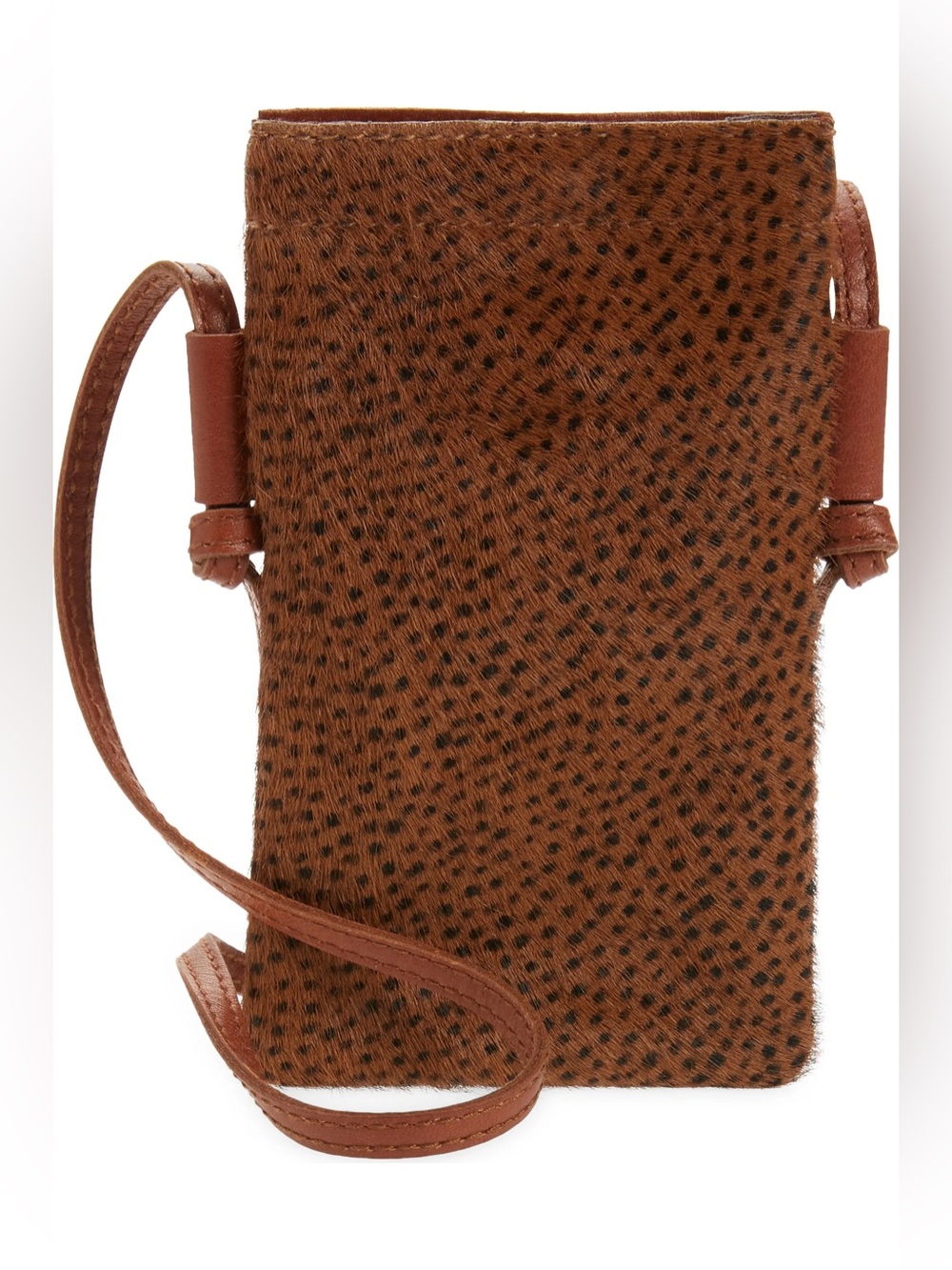 NWT Madewell The Smartphone Calf Hair Crossbody Bag animal print purse leather